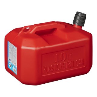 Bidon dessence 10L plastique rouge homologué UN (modèle bas)