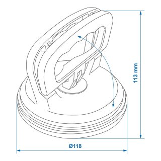 Saugheber aus Aluminium mit 1 Saugnapf